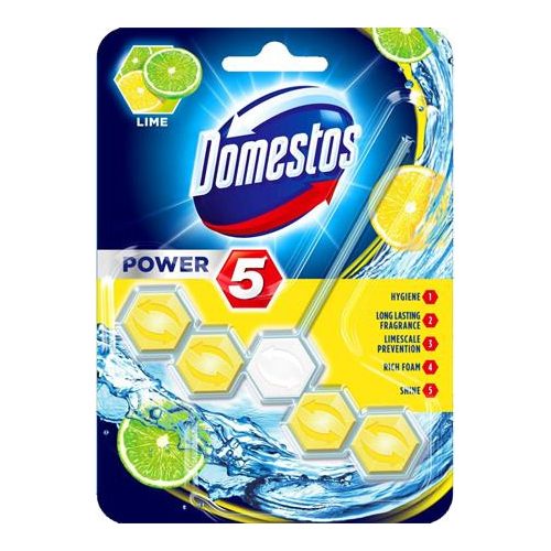WC frissítő blokk, 1 db-os, DOMESTOS "Power 5", lime