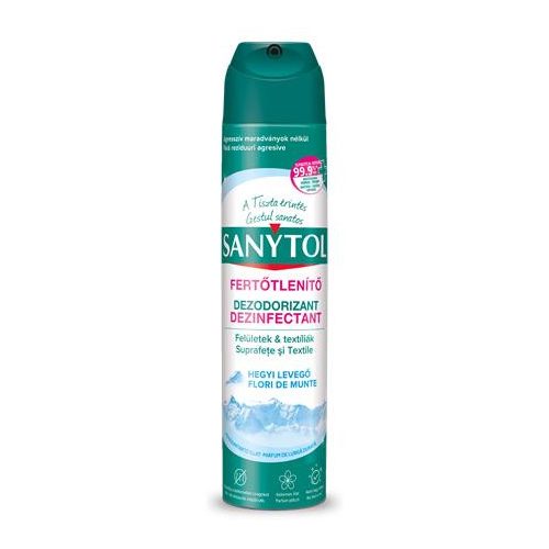 Légfrissítő, fertőtlenítő, 300 ml, SANYTOL, hegyi levegő