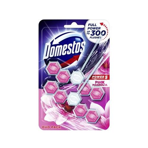 WC frissítő blokk, 2 db-os,DOMESTOS "Power 5", pink magnólia
