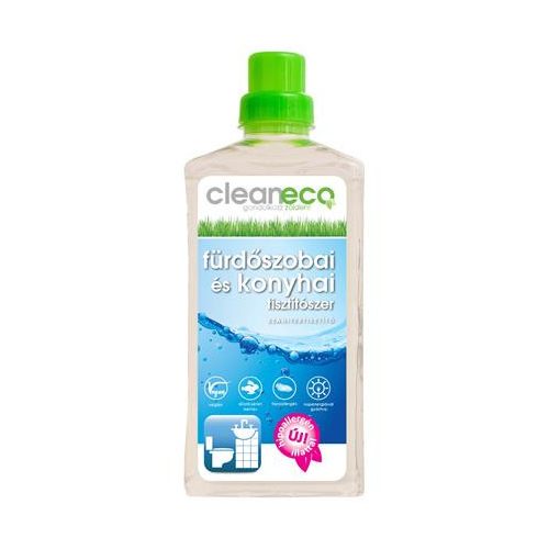 Fürdőszobai és konyhai tisztítószer, organikus, 1 l, CLEANECO