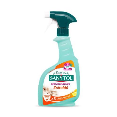 Konyhai fertőtlenítő- és zsíroldó spray, 500 ml, SANYTOL