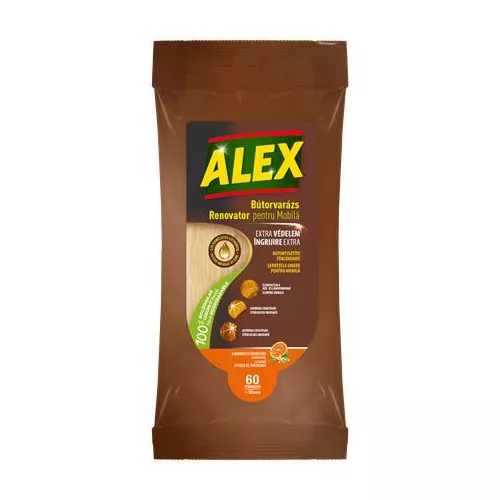 Nedves törlőkendő bútorokhoz, ALEX, 30 db