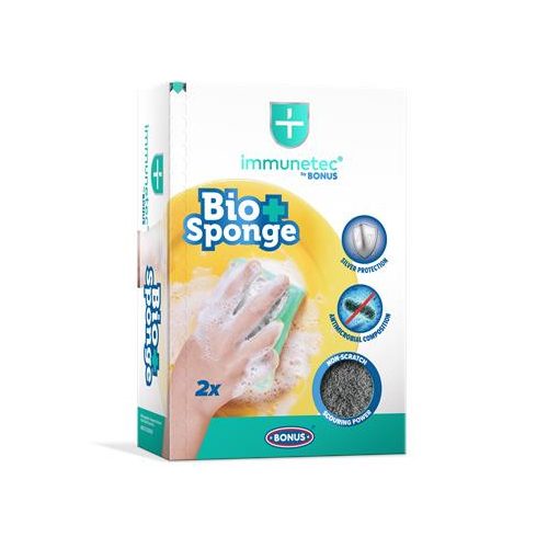 Mosogatószivacs, 2 db, BONUS "Bioactive Sponge Immunetec"