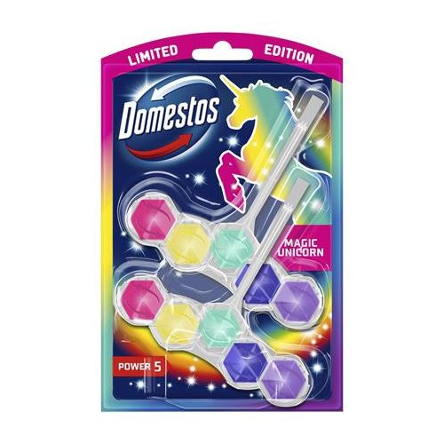 WC frissítő blokk, 2 db-os, DOMESTOS "Power 5", unikornis