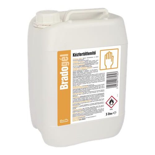 Kézfertőtlenítő gél, alkoholos, 5 l, BRADOGÉL