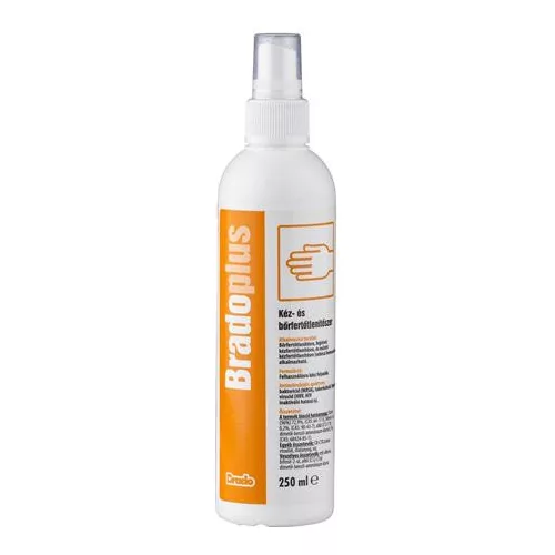 Kéz- és bőrfertőtlenítőszer, pumpás, 250 ml, BRADOPLUS