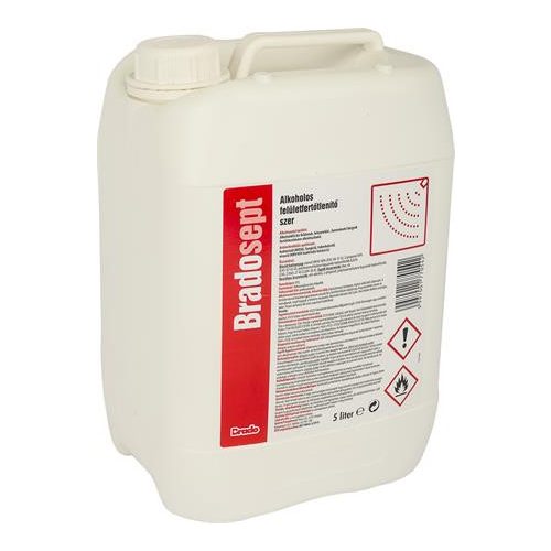Felület fertőtlenítőszer, alkoholos, 5 l, BRADOSEPT