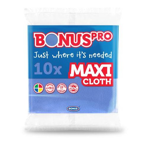 Törlőkendő, univerzális, 10 db, BONUS "MAXI", kék