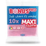 Törlőkendő, univerzális, 10 db, BONUS "MAXI", pink