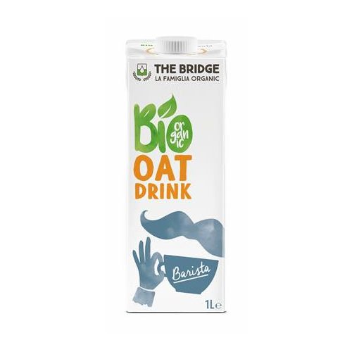 Növényi ital, bio, dobozos, 1 l, THE BRIDGE, zab, barista