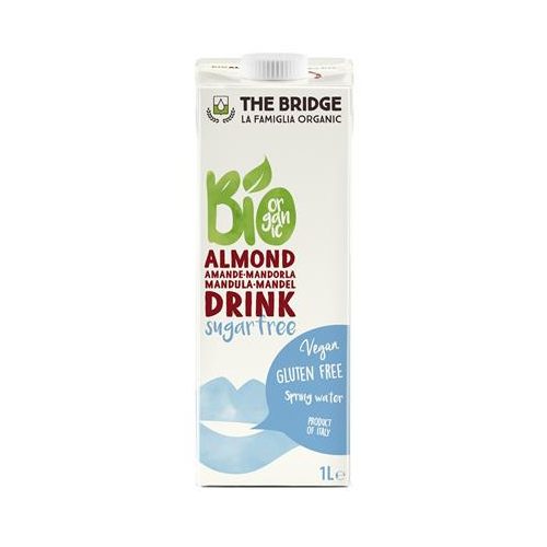 Növényi ital, cukormentes, bio, dobozos, 1 l, THE BRIDGE, mandula