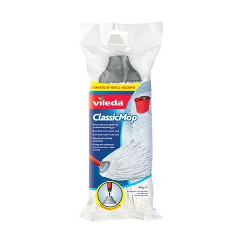 Gyorsfelmosó, nyél nélkül, pamut, VILEDA "Classic Mop", fehér