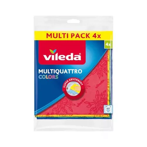 Törlőkendő, mikroszálas, 4 db, VILEDA "Multi Quattro"