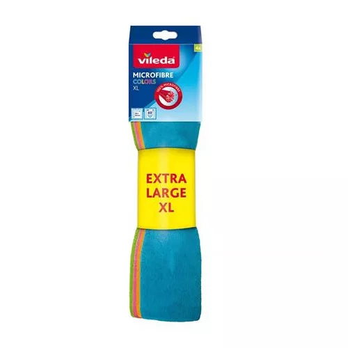 Törlőkendő, mikoszálas, 4 db, VILEDA "Colors"
