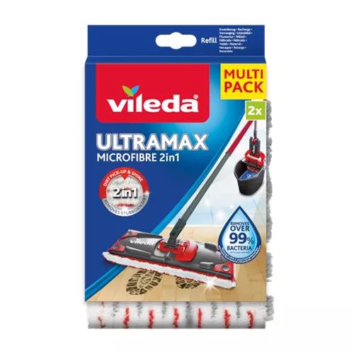 Lapos felmosó utántöltő, 2in1, VILEDA "Ultramax", fehér-piros