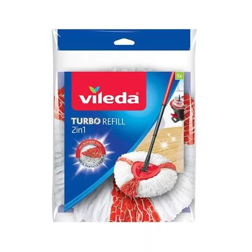 Felmosó utántöltő fej, VILEDA "Turbo 2in1", fehér-piros