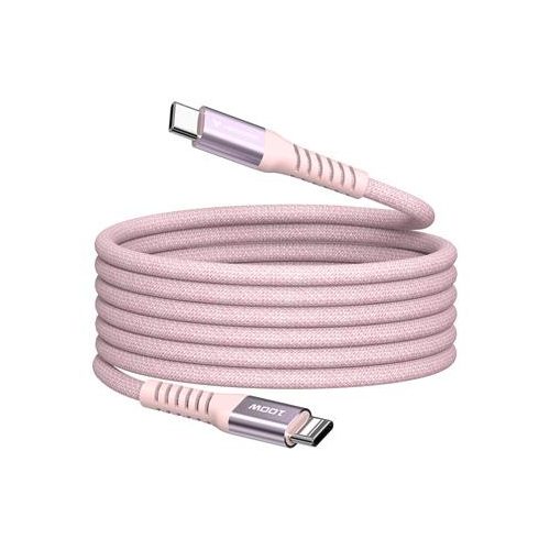 USB kábel, USB-C - USB-C, 1,2 m, 100W, mágneses, VERBATIM, rózsaszín