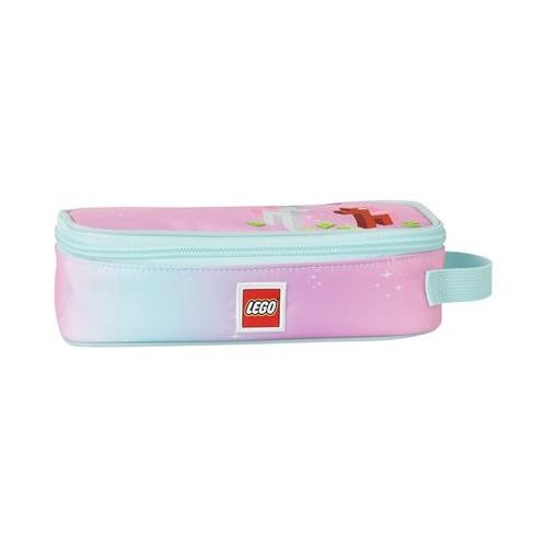 Tolltartó, szögletes, cipzáras, LEGO "Iconic Sparkle", rózsaszín-mintás