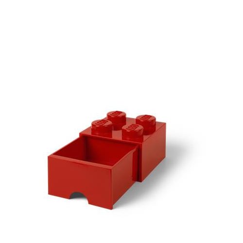 Tárolódoboz, fiókos, LEGO "Brick", piros