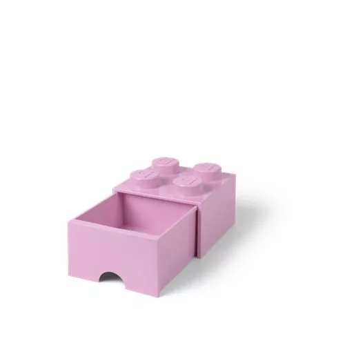 Tárolódoboz, fiókos, LEGO "Brick", rózsaszín