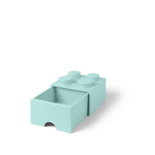 Tárolódoboz, fiókos, LEGO "Brick", vízkék