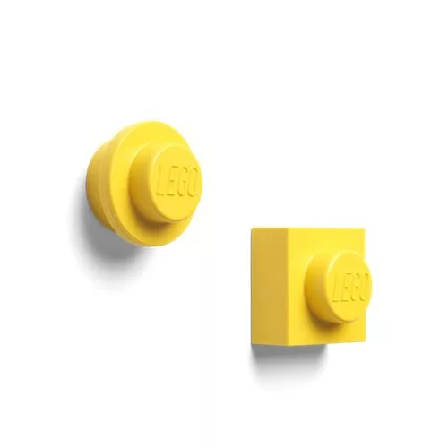 Mágnes, 2 különböző forma, LEGO, sárga