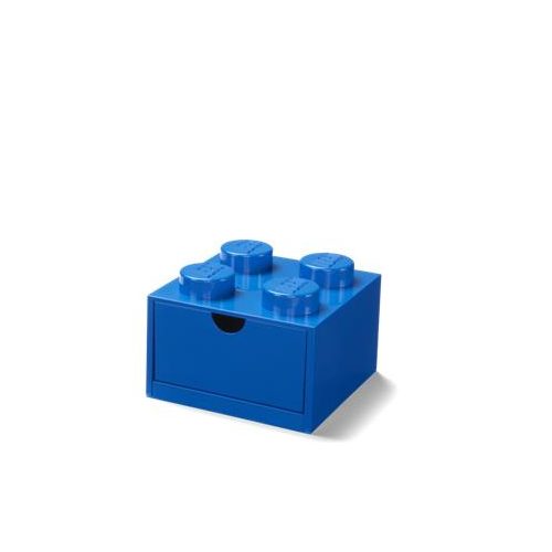 Tárolódoboz íróasztalra, fiókos, LEGO "Brick 2x2", kék