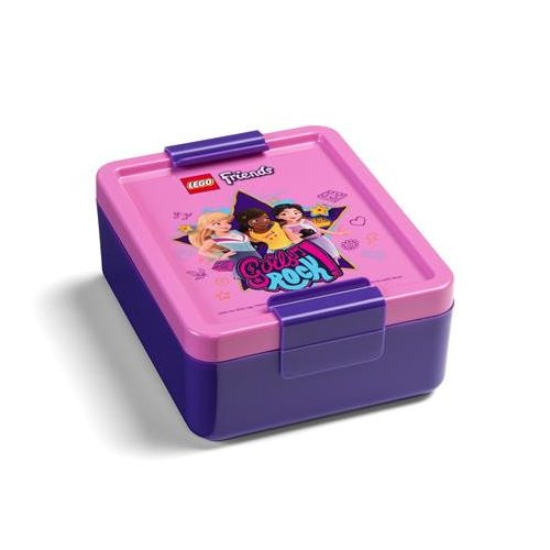 Uzsonnás doboz, LEGO "Friends", lila-rózsaszín-mintás