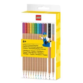   Színes ceruza készlet, mini figurával, LEGO, 12 különböző szín