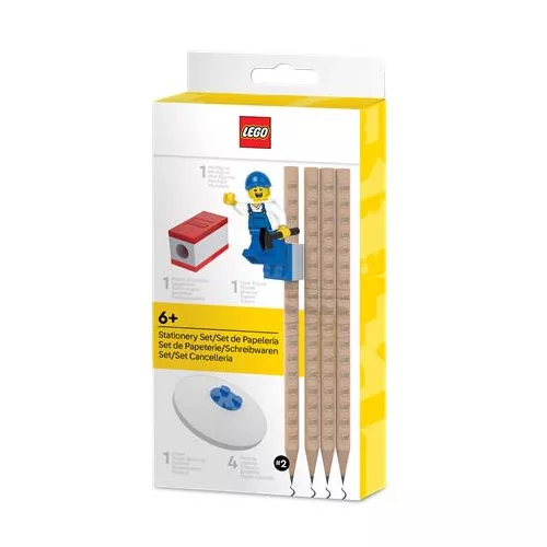Grafitceruza szett, HB, hegyezővel, radírral, mini figurával, LEGO