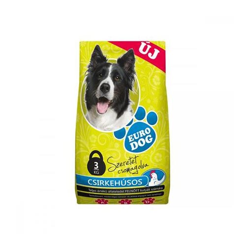 Kutyaeledel, száraztáp, 3 kg, EURODOG, csirke