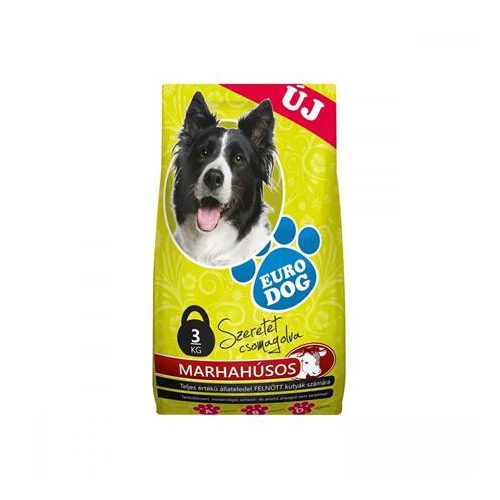 Kutyaeledel, száraztáp, 3 kg, EURODOG, marha