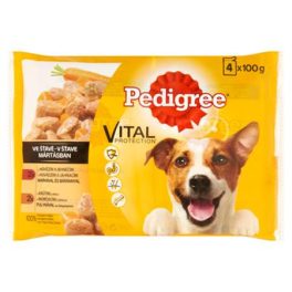   Kutyaeledel, alutasakos, 4x100 g, PEDIGREE, marha és bárány, pulyka és répa