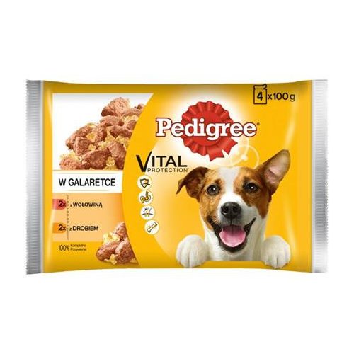 Kutyaeledel, alutasakos, 4x100 g, PEDIGREE, marha és baromfi