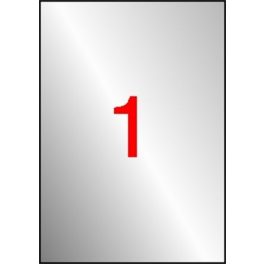   Etikett, 210x297 mm, poliészter, időjárásálló, APLI, ezüst, 20 etikett/csomag