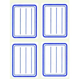   Füzetcímke, kék szegélyes, vonalas, 38x50 mm, 20 db, APLI