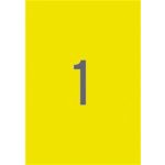 Etikett, 210x297 mm, színes, APLI, neon sárga, 100 etikett/csomag