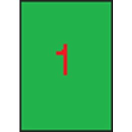   Etikett, 210x297 mm, színes, APLI, neon zöld, 100 etikett/csomag