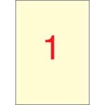 Etikett, 210x297 mm, színes, APLI, krémszínű, 20 etikett/csomag