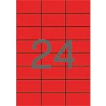 Etikett, 70x37 mm, színes, APLI, piros, 2400 etikett/csomag
