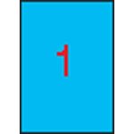 Etikett, 210x297 mm, színes, APLI, kék, 100 etikett/csomag