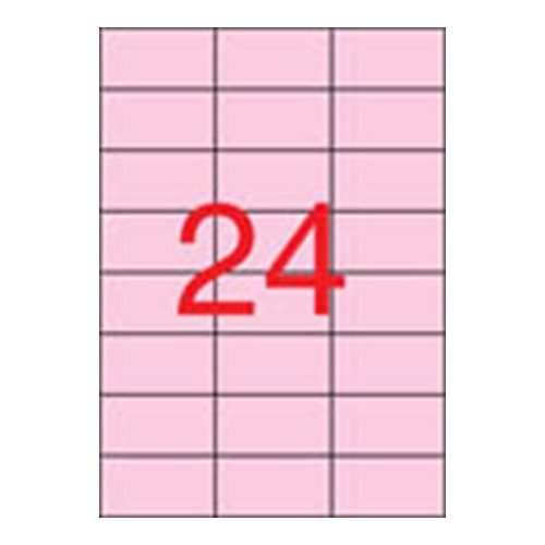 Etikett, 70x37 mm, színes, APLI, pasztell rózsaszín, 480 etikett/csomag