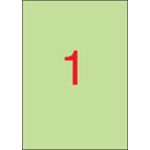 Etikett, 210x297 mm, színes, APLI, pasztell zöld, 20 etikett/csomag