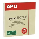 Öntapadó jegyzettömb, "Z", 75x75 mm, 100 lap, APLI "Classic", sárga