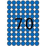 Etikett, 19 mm kör, színes, A5 hordozón, APLI, kék, 560 etikett/csomag