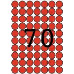 Etikett, 19 mm kör, színes, A5 hordozón, APLI, piros, 560 etikett/csomag