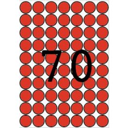   Etikett, 19 mm kör, színes, A5 hordozón, APLI, piros, 560 etikett/csomag