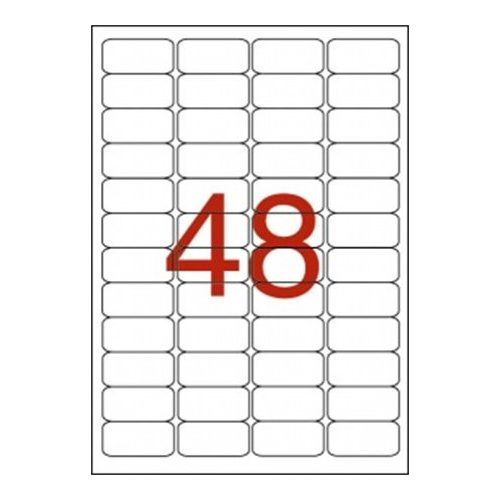 Etikett, 45,7x21,2 mm, poliészter, időjárásálló, kerekített sarkú, fehér, APLI, 960 etikett/csomag