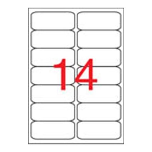 Etikett, 99,1x38,1 mm, poliészter, időjárásálló, kerekített sarkú, fehér, APLI, 280 etikett/csomag