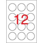 Etikett, 60 mm kör, fehér, APLI, 1200 etikett/csomag